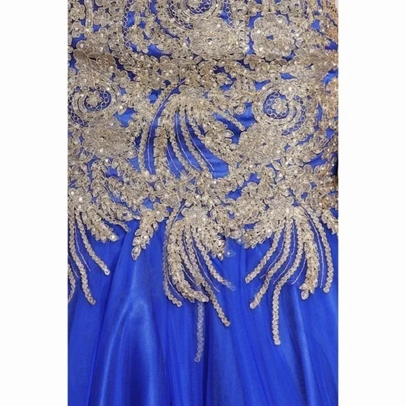 ROYAL Blue Strapless Mermaid Dress 1697 - Picture 4 of 6